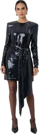Toccin Carlotta Sash Sequin Mini Dress In Jet