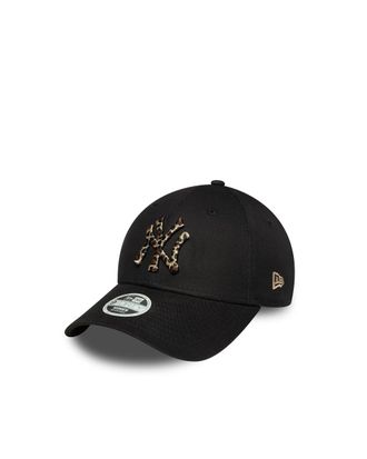 New Era Unisex Baseball Cap 9forty Leopard Infill Black Cotton Hat