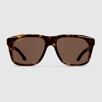 Gucci Square Frame Sunglasses, Beige