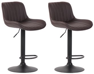 Clp Clp - Pack De 2 Taburetes De Bar Lentini En Polipiel Marr&oacute;n Negro