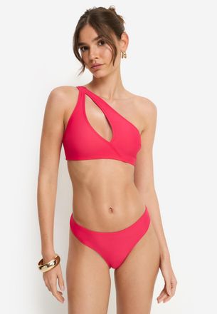 Lascana Bustier-Bikini-Top LSCN BY LASCANA Gina, Damen, Gr. 34, N-Gr, beere, Recycling-Polyamid, unifarben, Bikini-Oberteile Bustier-Bikini-Top, mit Cut-Out