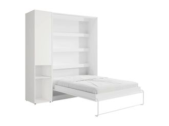 Vente-Unique Letto A Scomparsa Verticale 140 X 200 Cm 1 Colonna Contenitore Con Led Bianco - Rapili