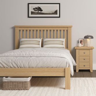 Seconique Windsor 46 (Double) Bed Low Foot End (Part Assembled) in Light Oak | Size: Double