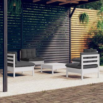 vidaXL Muebles De Jard&iacute;n 5 Pzas Con Cojines Antracita Madera De Pino Vidaxl