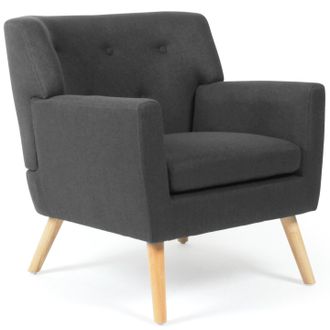 IDMarket Idmarket - Poltrona Scandinava In Tessuto Grigio Antracite Liv