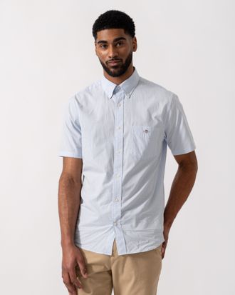 GANT Mens Regular Fit Shirt in Light Blue Cotton - Size X-Large