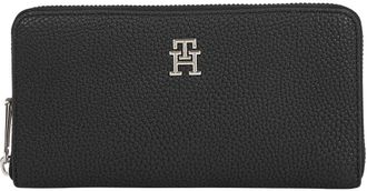 Tommy Hilfiger Womens Large Emblem Purse with Zip, Black (Black), One Size