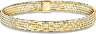 Ross-Simons Italian 10kt Yellow Gold Greek Key Mesh Stretch Bracelet