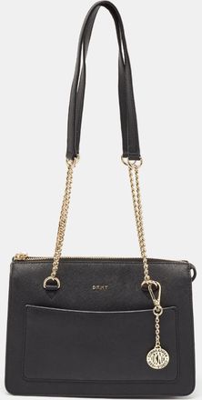 DKNY Dkny Black Leather Bryant Top Zip Shoulder Bag