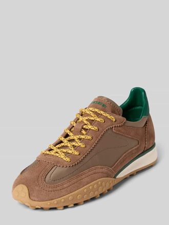 Hoff Sneaker aus Leder-Mix mit Logo-Detail Modell Bridge in Mittelbraun, Gr&ouml;&szlig;e 36