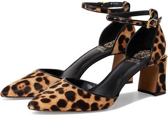 Vince Camuto Hendriy Ankle Strap Pump High Womens Heels Tan : 9.5 M, Rubber/Synthetic