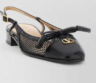 Valentino Garavani valet du roi mesh bow slingback ballerina