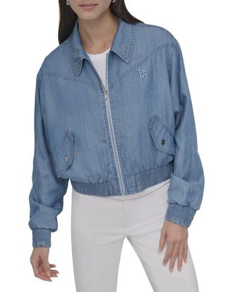 DKNY Zip Front Bomber Jacket