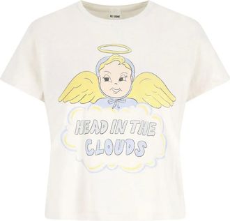 Re/Done Clouds katoenen T-shirt - Beige