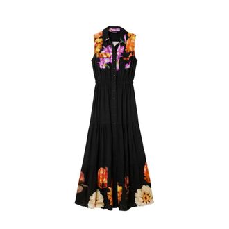 Desigual Black Viscose Casual Womens Dress