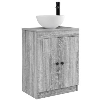 vidaXL Vanidad De Ba&ntilde;o Con Lavabo Sonoma Gris 54 X 35 X 83 Cm Vidaxl