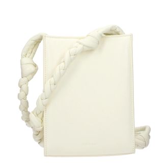 Jil Sander Tangle Umh&auml;ngetasche Damen Leder Wei&szlig;/Eierschale