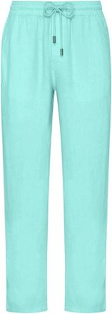 Vilebrequin Linen Comfort Pants Solid - Heren - Straight fit broeken - Blauw - XL - Linnen - Broeken