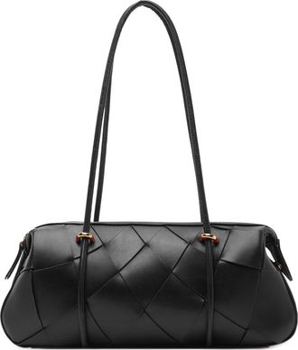 Arezzo Sarah Medium Leather Shoulder Bag in Black at Nordstrom