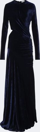 Paco Rabanne Cutout embellished velvet gown