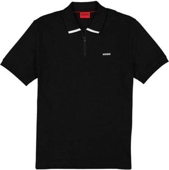 HUGO BOSS Hugo Mens Dalomino Short Sleeve Half Zip Polo T-Shirt, Black