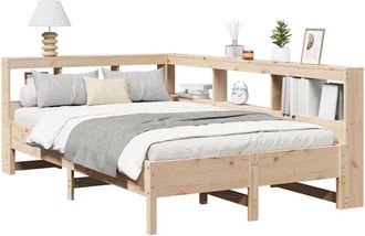 vidaXL Cama Con Estanter&iacute;a Sin Colch&oacute;n Madera Maciza De Pino 140x200cm Vidaxl