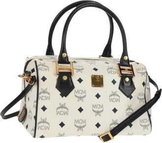MCM Pre-owned Handbags, female, White, Size: ONE SIZE Pre-owned Boston Bag