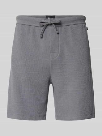 HUGO BOSS Regular Fit Sweatshorts aus Baumwoll-Mix Modell WAFFLE in Dunkelgrau, Größe XXL