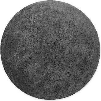 Wecon Home Alfombra de ba&ntilde;o gris granito redonda de algod&oacute;n 80 cm