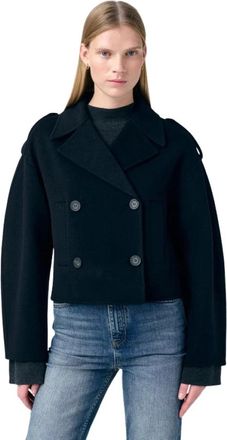 Vanessa Bruno Beran Jacke - Dames - Mantel - Blauw - S - Wol - Jassen