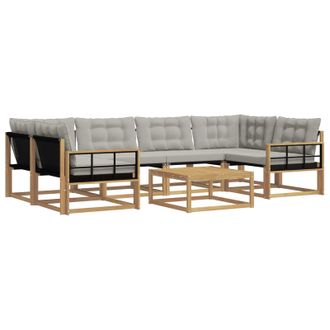 vidaXL Conjunto De Sof&aacute;s De Exterior 7 Pcs Blanco Y Gris Claro Vidaxl