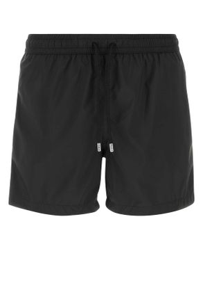 Fedeli Black Polyester Swimming Shorts