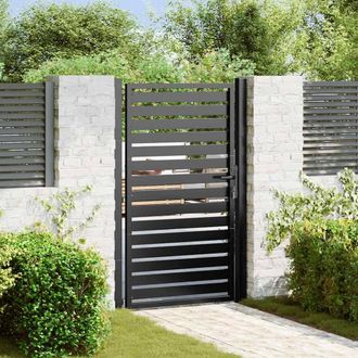 Berkfield Home Garden Gate Lockable Black 100x150 cm Aluminium