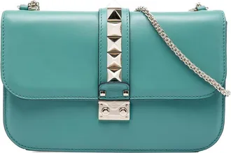 Valentino Pre-owned Valentino Medium Leather Rockstud Glam Lock Crossbody Ladies F6334GYSV0W2P6EG