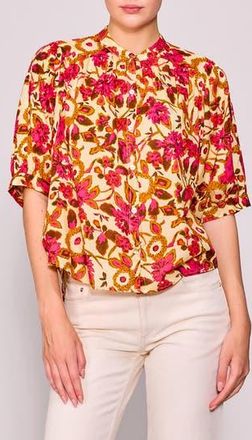 Melloday Print Voile Shirt in Magenta Multi at Nordstrom Rack, Size X-Small
