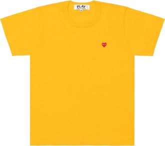 Comme Des Gar&ccedil;ons (WMNS) COMME des GARCONS PLAY Color Series T-Shirt Small Red Heart Emblem Yellow AZ-T313-051-2