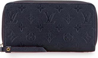 Louis Vuitton Pre-owned Wallets, female, Blue, Size: ONE SIZE Pre-owned Embossed Leather Zip Wallet
