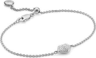 Monica Vinader Sterling Silver Nura Mini Heart Bracelet Diamond