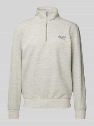 Superdry Troyer mit Label-Stitching Modell Essential in Hellgrau, Größe XXXL