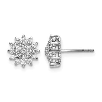 Diamond2Deal 14k Gold 0.55 ct Lab Grown Diamond Cluster Stud Earrings VS Clarity, G-H Color