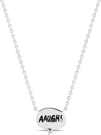 Crislu x Peanuts AAUGH! Thought Bubble Pendant Necklace in Pure Platinum /Clear Stone at Nordstrom, Size 16