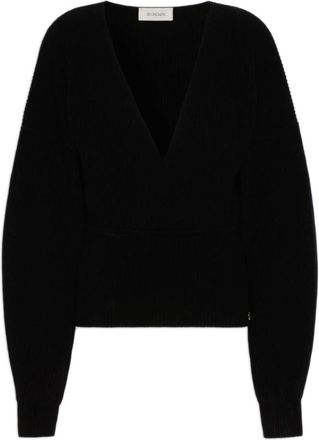Sportmax Spxliriche Trui - Dames - V-hals truien - Zwart - S - Wol - Truien & Vesten