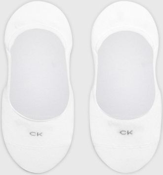 Calvin Klein Womens Calvin Klein 2 Pack Womens Invisible Socks White - Size: 6.5/7/7.5/8/8.5/9/6
