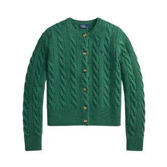 Polo Ralph Lauren Cardigan a trecce - - Knitwear - Donna - Verde - XS