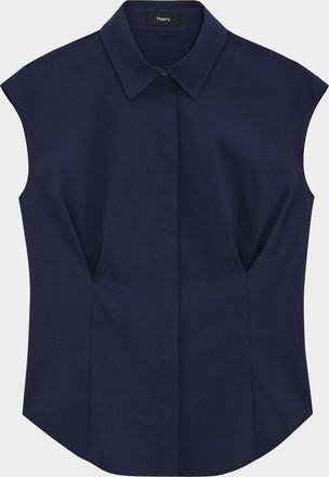 Theory Cap-Sleeve Cinch Shirt