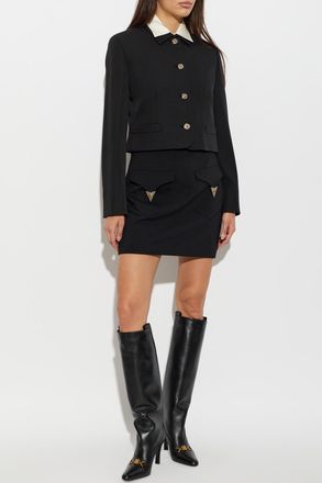 Versace Wool Blazer, Womens, Black