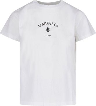 Maison Margiela White Minimalist Logo Stitch Cotton T-Shirt