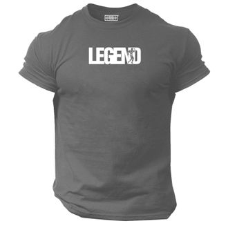 Generic Legend T Shirt Gym Clothing Bodybuilding Training Workout Exercise Fitness Boxing MMA Tee Top (UK, Alpha, M, Regular, Regular, Charcoal)