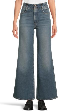 Levi's Ribcage Jeans Women Blue Denim Stretch High Rise Flared Leg PALL376