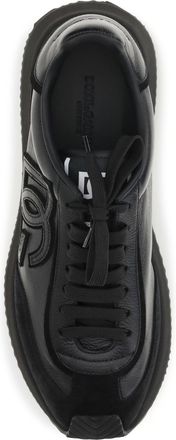 Dolce & Gabbana Mens Sneakers Dg Cushion Black Black-Black Calf Leather (upper) Trainers Black/black